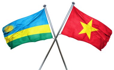 Vietnam bayrağı, 3d render ile Ruanda bayrak