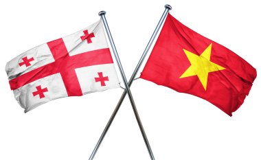 Georgia bayrak Vietnam bayrağı, 3d render ile