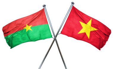 Burkina Faso bayrak Vietnam bayrağı, 3d render ile
