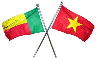 Benin bayrağı Vietnam bayrağı, 3d render ile