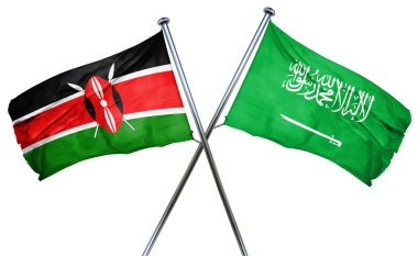 Suudi Arabistan bayrağı, 3d render ile Kenya bayrak