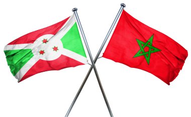 Burundi bayrağı Fas bayrak, 3d render ile
