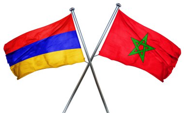 Ermenistan bayrağı Fas bayrak, 3d render ile