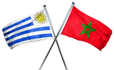 Fas bayrak, 3d render ile Uruguay bayrağı