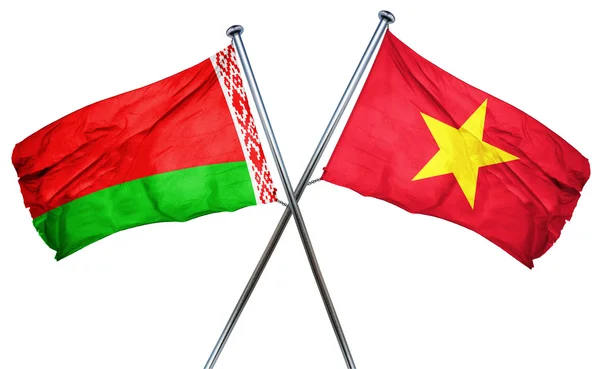 Belarus flag with Vietnam flag, 3D rendering — Stock Photo, Image
