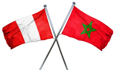 Fas bayrak, 3d render ile Peru bayrağı