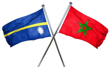 Nauru bayrak Fas bayrak, 3d render ile