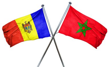 Fas bayrak, 3d render ile Moldova bayrağı