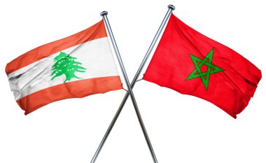 Lübnan Bayrağı Fas bayrak, 3d render ile