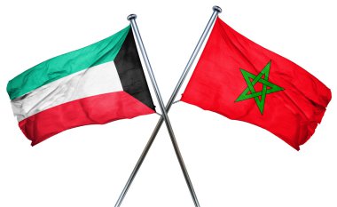 Kuveyt bayrağı Fas bayrak, 3d render ile