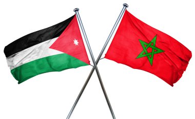 Jordan bayrak Fas bayrak, 3d render ile