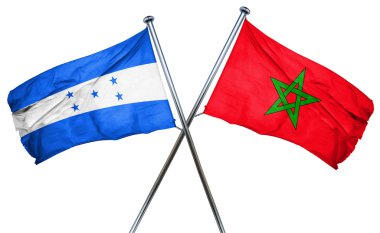 Honduras bayrağı Fas bayrak, 3d render ile