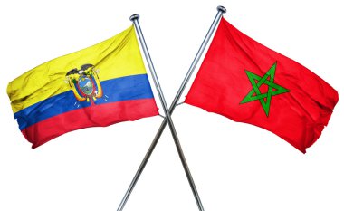 Fas ile Ekvator bayrak bayrak, 3d render