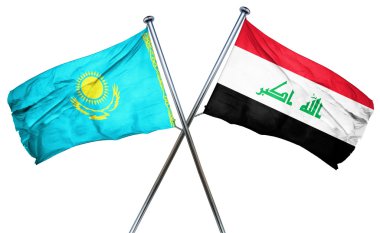 Irak bayrağı, 3d render ile Kazakistan bayrağı