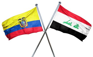 Ekvador bayrak Irak bayrağı, 3d render ile