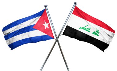 Küba bayrağı Irak bayrağı, 3d render ile