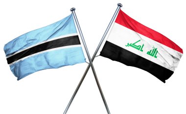 Botsvana bayrağı Irak bayrağı, 3d render ile