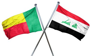 Benin bayrağı Irak bayrağı, 3d render ile