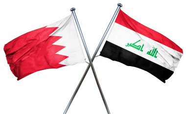 Irak bayrağı, 3d render ile Bahreyn bayrağı