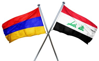 Ermenistan bayrağı Irak bayrağı, 3d render ile