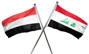 Irak bayrağı, 3d render ile Yemen bayrağı