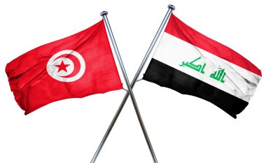 Tunus bayrağı Irak bayrağı, 3d render ile