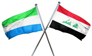 Sierra Leone bayrak Irak bayrağı, 3d render ile