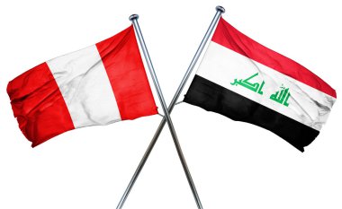 Irak bayrağı, 3d render ile Peru bayrağı