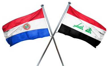 Irak bayrağı, 3d render ile Paraguay bayrak