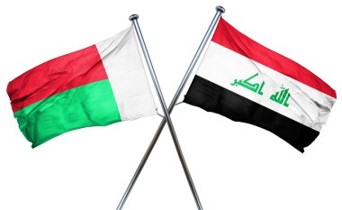 Madagaskar bayrağı Irak bayrağı, 3d render ile