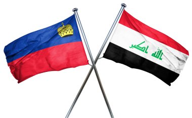 Lihtenştayn bayrağı Irak bayrağı, 3d render ile