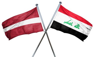 Letonya bayrağı Irak bayrağı, 3d render ile