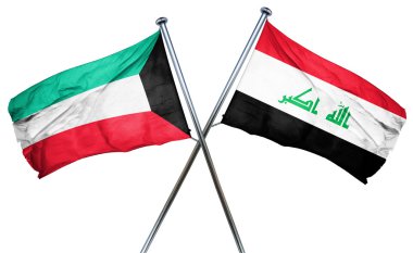 Kuveyt bayrağı Irak bayrağı, 3d render ile