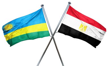 Mısır ile Ruanda bayrak bayrak, 3d render