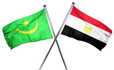 Mısır ile Moritanya bayrak bayrak, 3d render