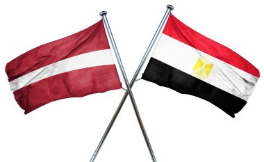 Mısır bayrak, 3d render ile Letonya bayrağı