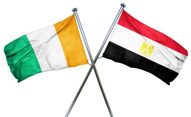 Fildişi Sahili bayrağı Mısır bayrağı, 3d render ile