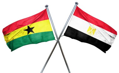 Mısır ile Gana bayrak bayrak, 3d render