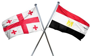 Georgia bayrak Mısır bayrak, 3d render ile