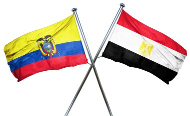 Mısır ile Ekvator bayrak bayrak, 3d render