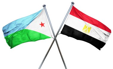 Cibuti bayrağı Mısır bayrağı, 3d render ile