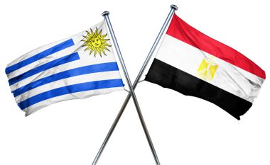 Mısır bayrak, 3d render ile Uruguay bayrağı