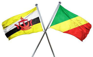 Kongo bayrak, 3d render ile Brunei bayrağı