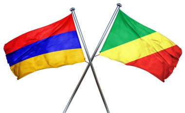 Ermenistan bayrağı Kongo bayrak, 3d render ile