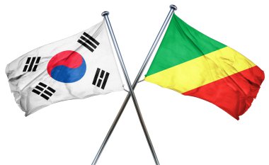 Kongo bayrak, 3d render ile Güney Kore bayrağı