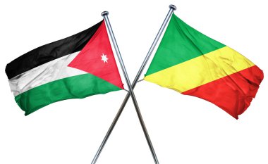 Jordan bayrak Kongo bayrak, 3d render ile