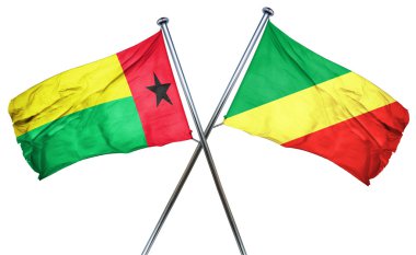 Gine Bissau bayrak Kongo bayrak, 3d render ile