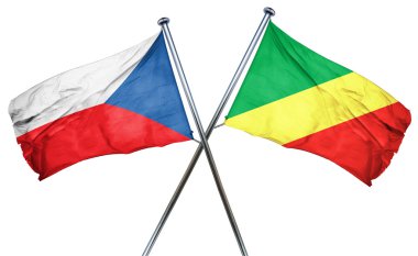 Çekoslovakya bayrak Kongo bayrak, 3d render ile