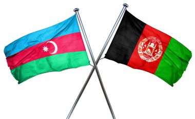 Azerbaycan bayrağı Afganistan bayrağı, 3d render ile