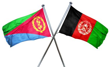 Eritre bayrak Afganistan bayrağı, 3d render ile